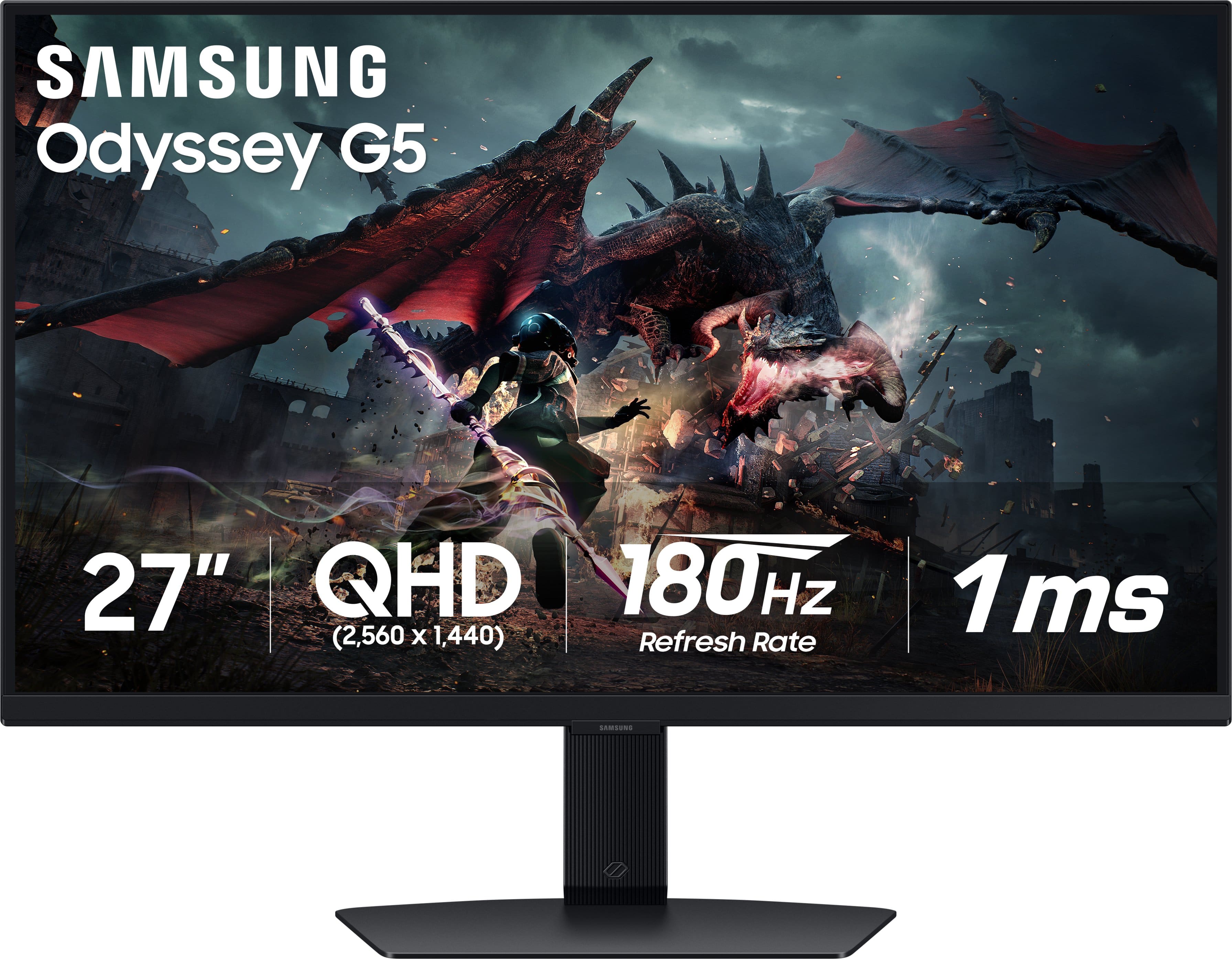 SAMSUNG Odyssey G5 27" QHD 180Hz Refresh Rate 1 ms