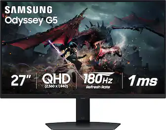 SAMSUNG Odyssey G5 27" QHD 180Hz Refresh Rate 1 ms