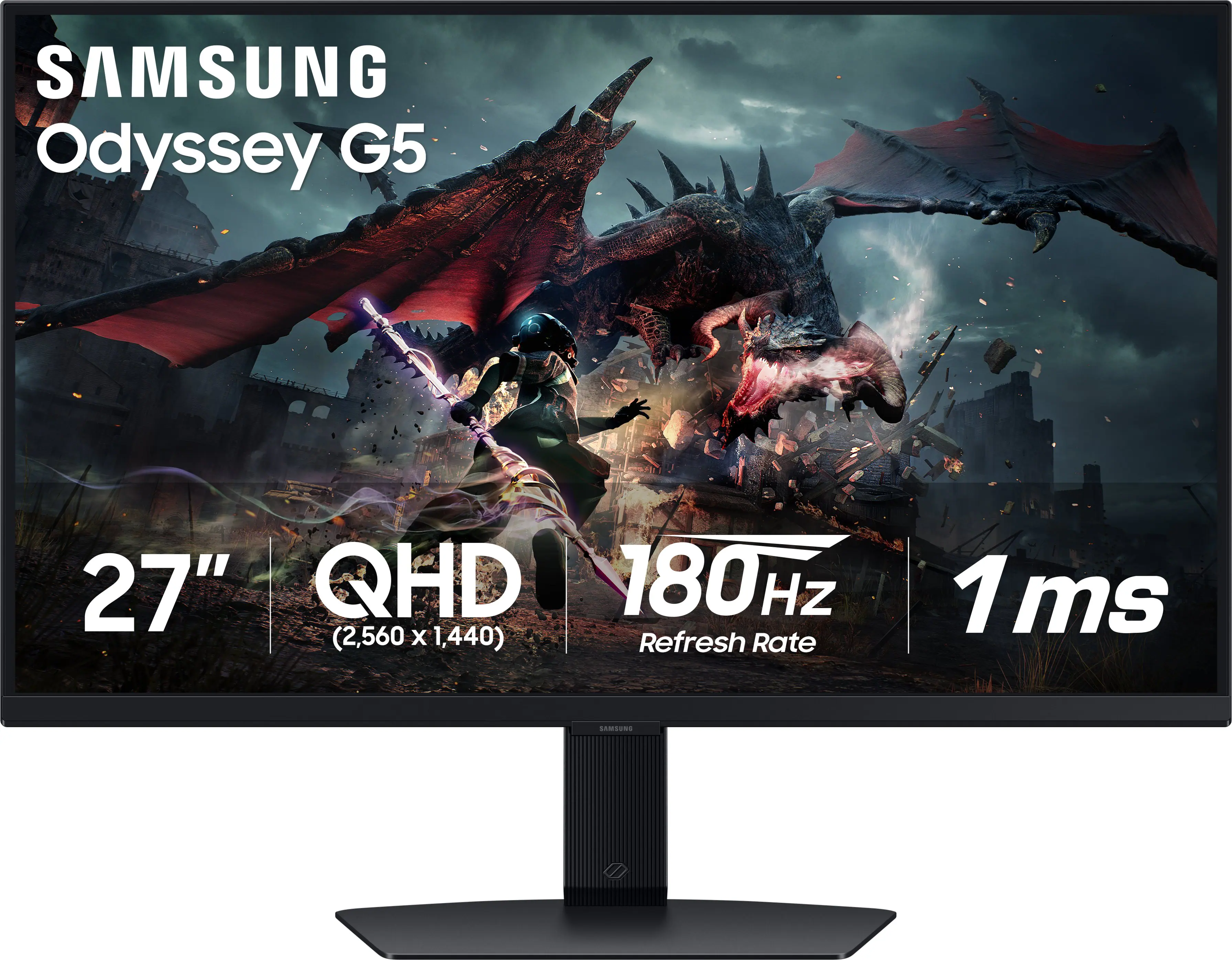 SAMSUNG Odyssey G5 27" QHD 180Hz Refresh Rate 1 ms