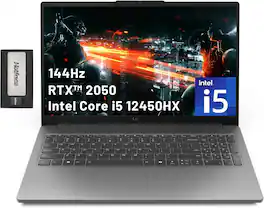 Lenovo - LOQ 15.6" Gaming Laptop,Intel Core i5-12450HX,GeForce RTX 2050,32GB DDR5,1TB PCIe SSD,Win 11,256GB Docking Station - Gray