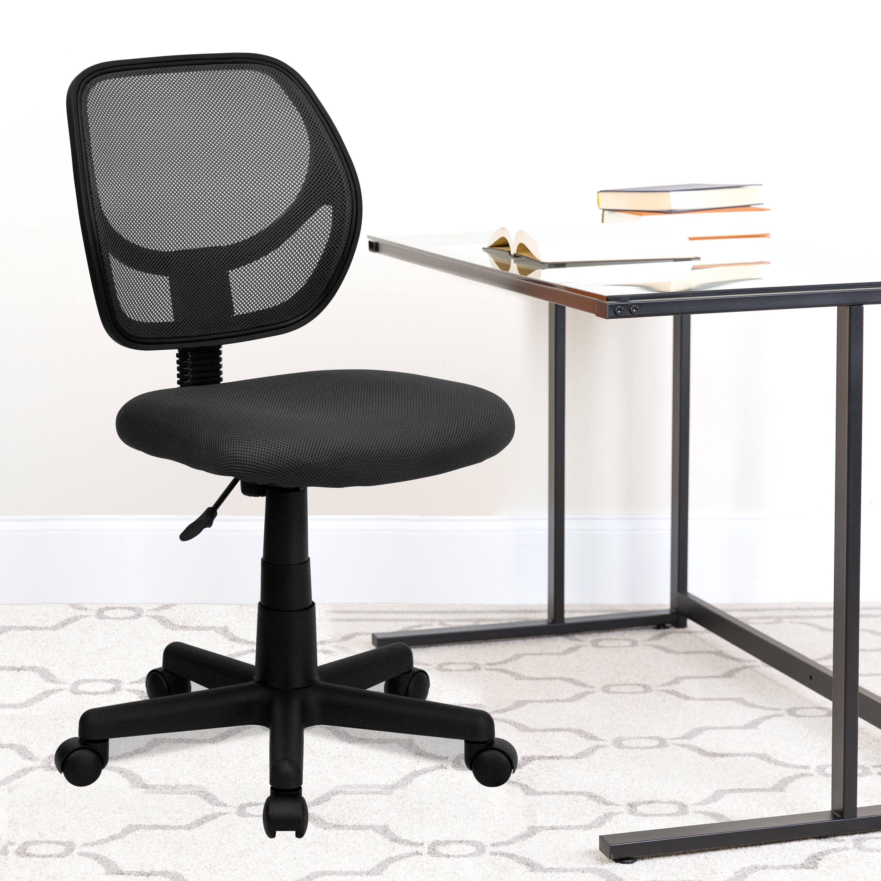 Alt View 1. Emma + Oliver - Mid-Back Mesh Swivel Task Office Chair with Curved Square Back - Gray.