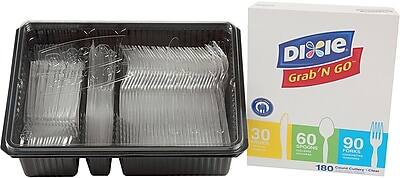 Dixie Grab 'N Go  
30 Plates  
60 Spoons  
90 Forks  
180 Total