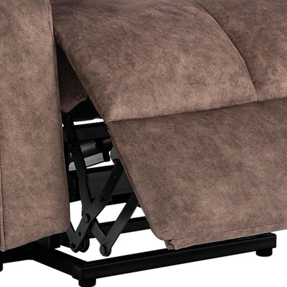 Angle. Kadyn - Swivel Rocking Recliner Chair, 8-Point Massage & Heat, 360° Rotation, USB Port, Cup Holders, Brown - Brown.