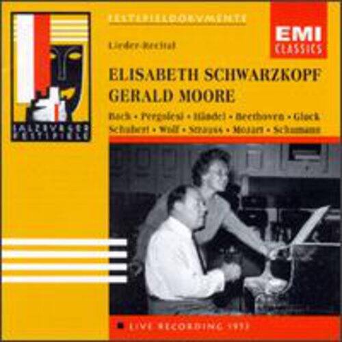 Certainly! Here is the corrected and grouped text from the image:

---

**LESTERFIELDORIENTI**

**Lieder-Rezital**

**EMI CLASSICS**

**ELISABETH SCHWARZKOPF**  
**GERALD MOORE**

**Back**  
**Pergolesi**  
**Hindel**  
**Beethoven**  
**Glock**  
**Schabert**  
**Wolff**  
**Strauss**  
**Mozart**  
**Schumann**

**LIVE RECORDING 1971**

---