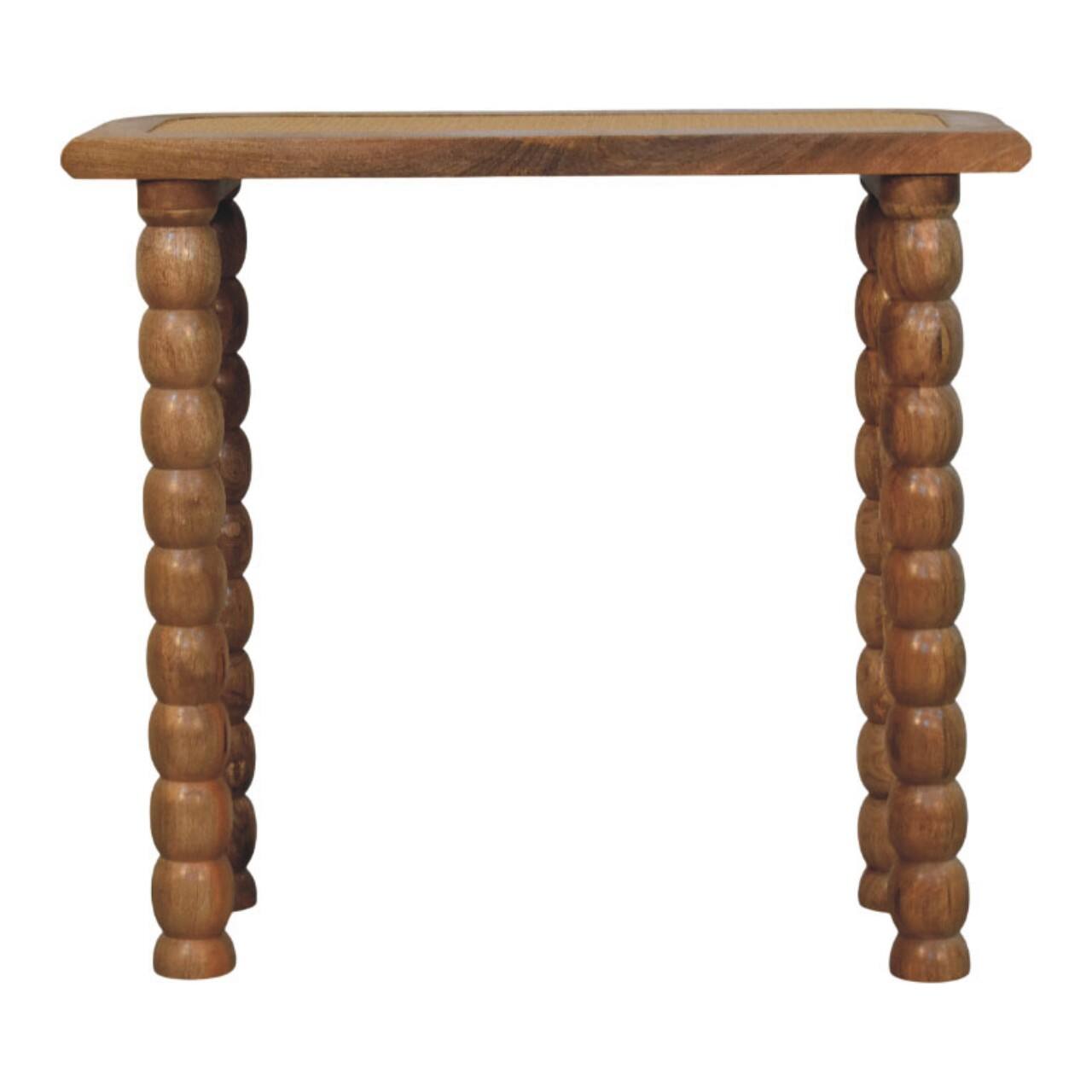 Angle. Artisan Furniture - Artisan Furniture Solid Wood Spindle Rattan Console Table, Brown - Brown.