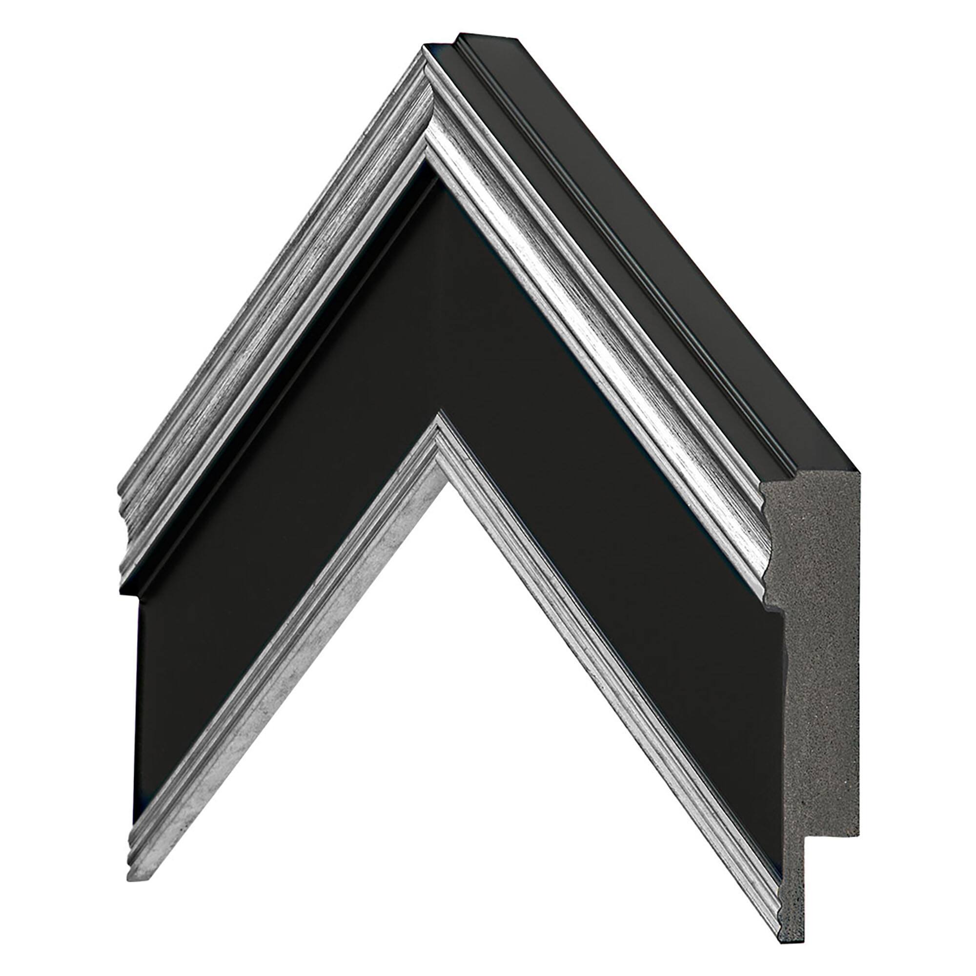 Alt View 14. Deco TV Frames - Premiere Bezel for Samsung the Frame TV - 75" - Antique Silver & Black.