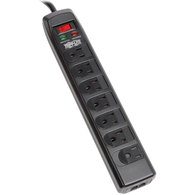 Eaton Tripp Lite Series Protect It! 7-Outlet Surge Protector, 6 ft. (1.83 m) Cord, 1440 Joules, Tel/Modem Protection - Unknown