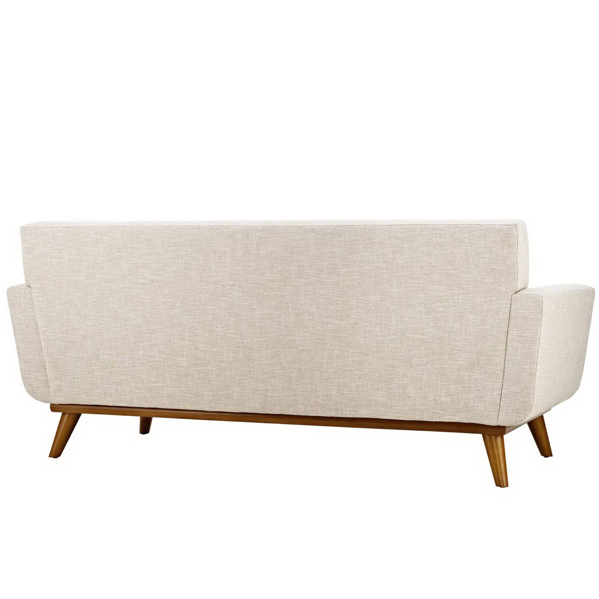 Angle. Modway - Engage Upholstered Fabric Loveseat by Modway - Beige.