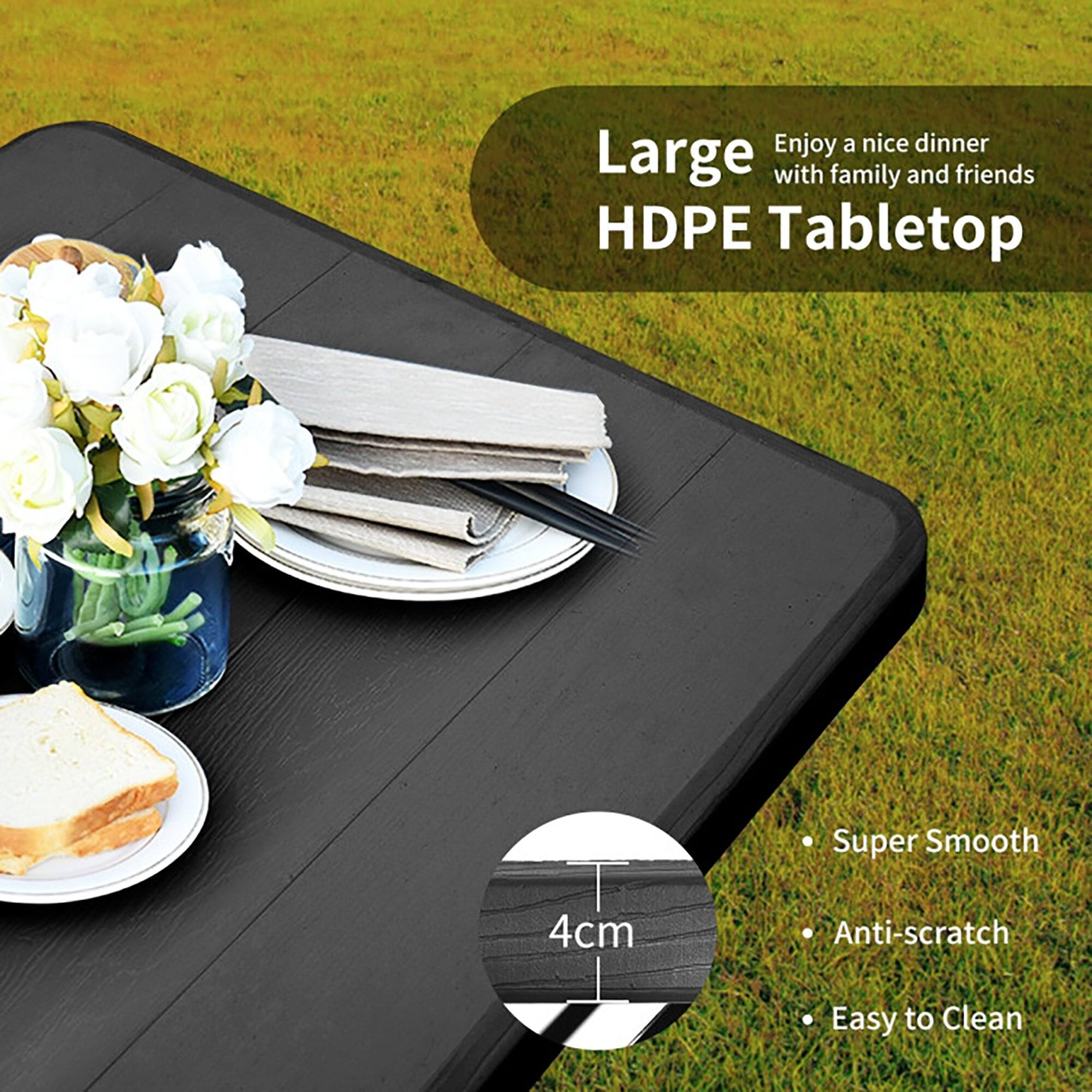 Enjoy a nice dinner with family and friends

Large HDPE Tabletop

- Super Smooth
- Anti-scratch
- Easy to Clean

4cm