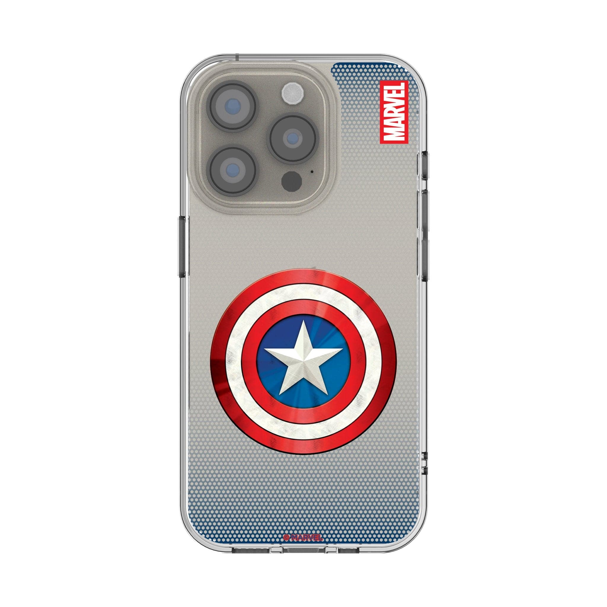 Keyscaper - Marvel Grid Clear Phone Case - Apple iPhone 16 Plus - Captain America