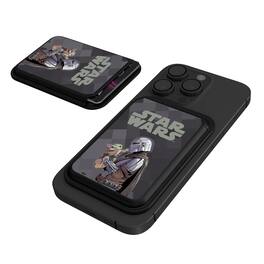 Keyscaper - Star Wars: The Mandalorian Color Block Black Magnetic Credit Card Wallet - Grogu and Din Djarin