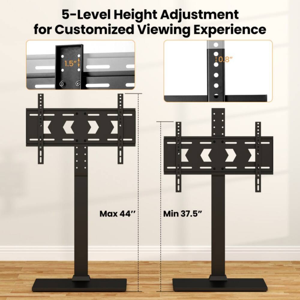 5-Level Height Adjustment for Customized Viewing Experience  
1.5"  
0.8"  
Max 44"  
Min 37.5"