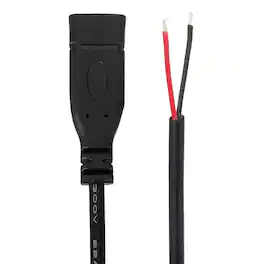 Unique Bargains - USB C Female to 2-Pin Bare Wire Pigtail, 22AWG 12V 3A, for DIY Keyboard/Mouse/Fan Repair, 4pcs - Black
