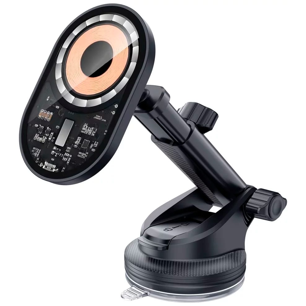 Entronix - [Magnetic] Car Mount – Wireless Charging Holder, AC Vent or Suction Cup Style - Black