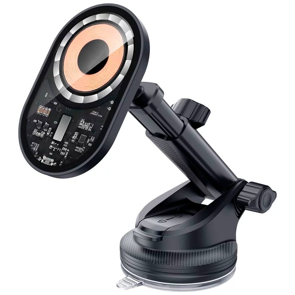 Front. Entronix - Entronix [Magnetic] Car Mount – Wireless Charging Holder, AC Vent or Suction Cup Style - black.