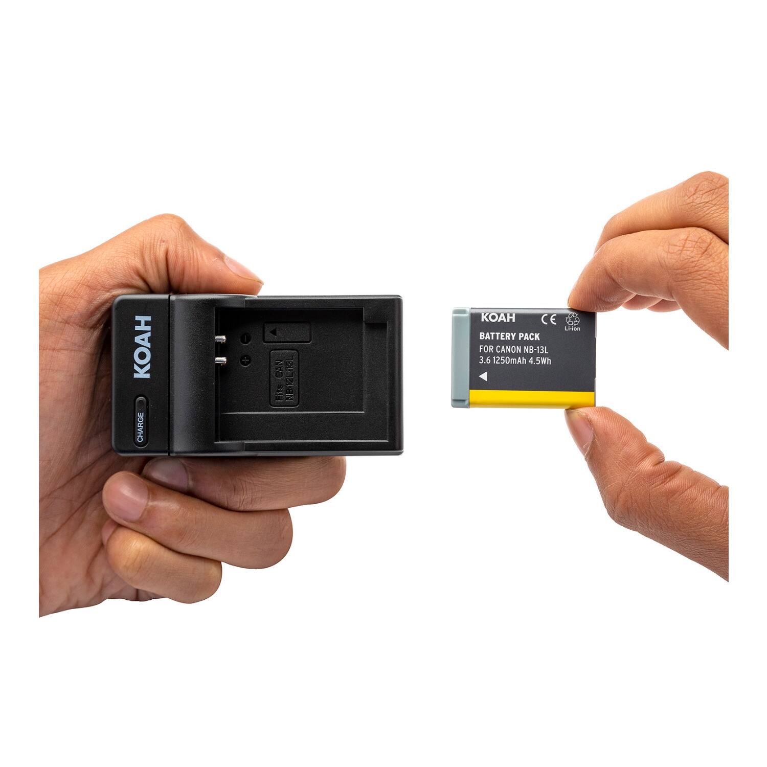 CHARGE N Battery Pack for Canon NB-13L  
3.6V 1250mAh 4.5Wh  

KOAH  
BATTERY PACK  
FOR CANON NB-13L  
3.61250mAh 4.5Wh