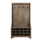 Front. Hivvago - Hivvago Grey Entryway Hall Tree Shoe Cubbie Coat Rack - Grey.