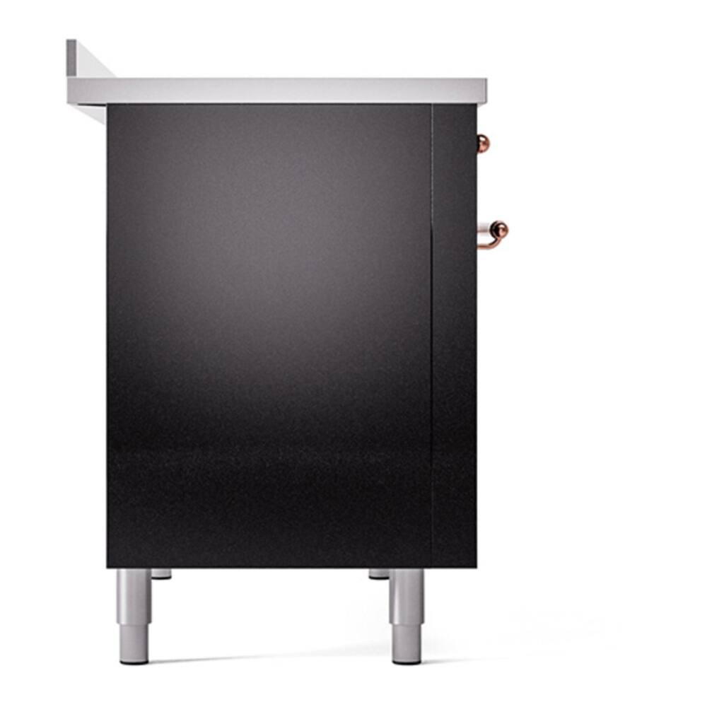 Alt View 3. ILVE - ILVE Nostalgie II 48 inch Induction Range with 6 Induction Elements (Glossy Black) - Glossy Black.