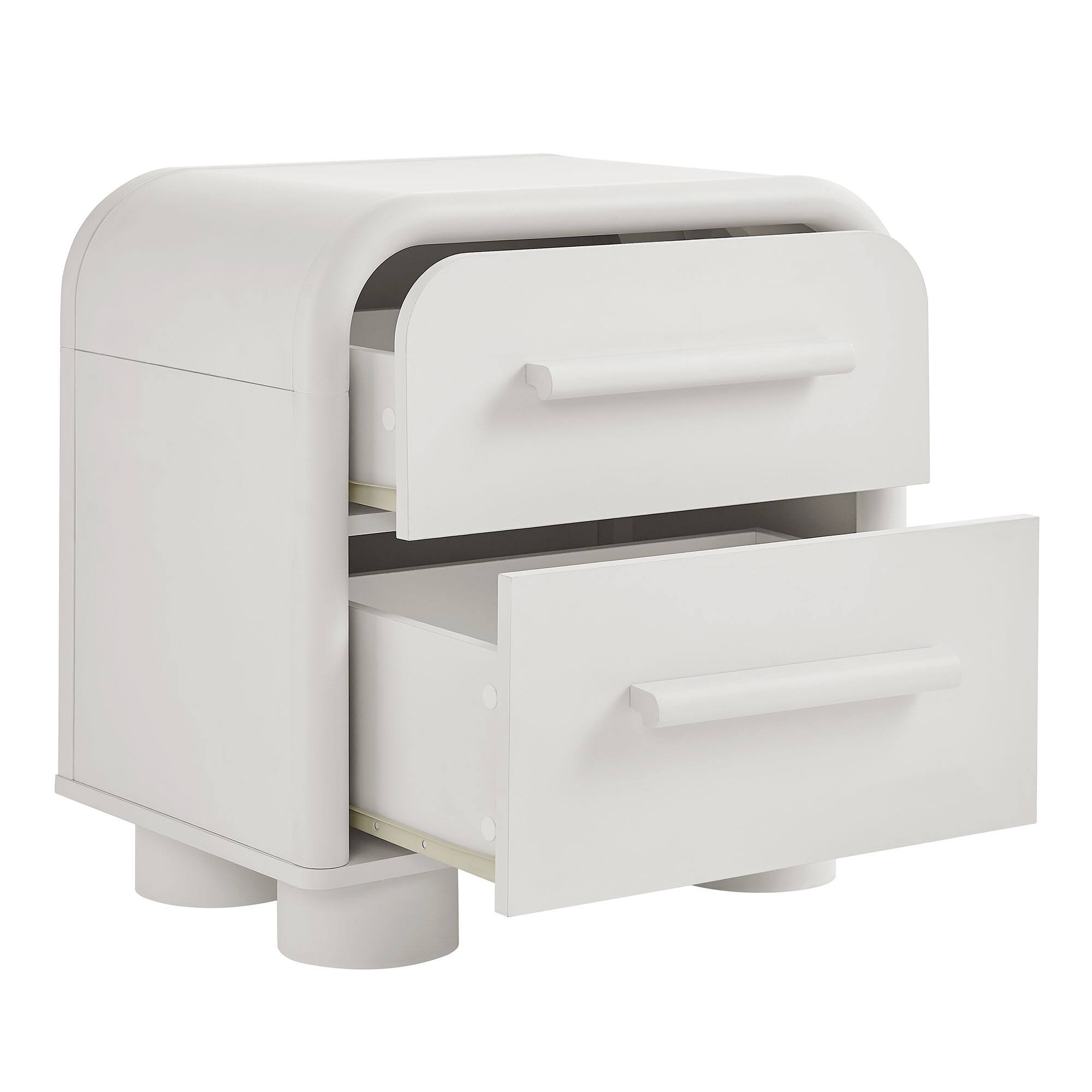 Alt View 3. Modway - Bellamy Curved 2-Drawer Nightstand by Modway - White Matte.