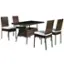 Left. Costway - 5 PCS Patio Rattan Dining Set Glass Table High Back Chair Garden Deck - mix brown.