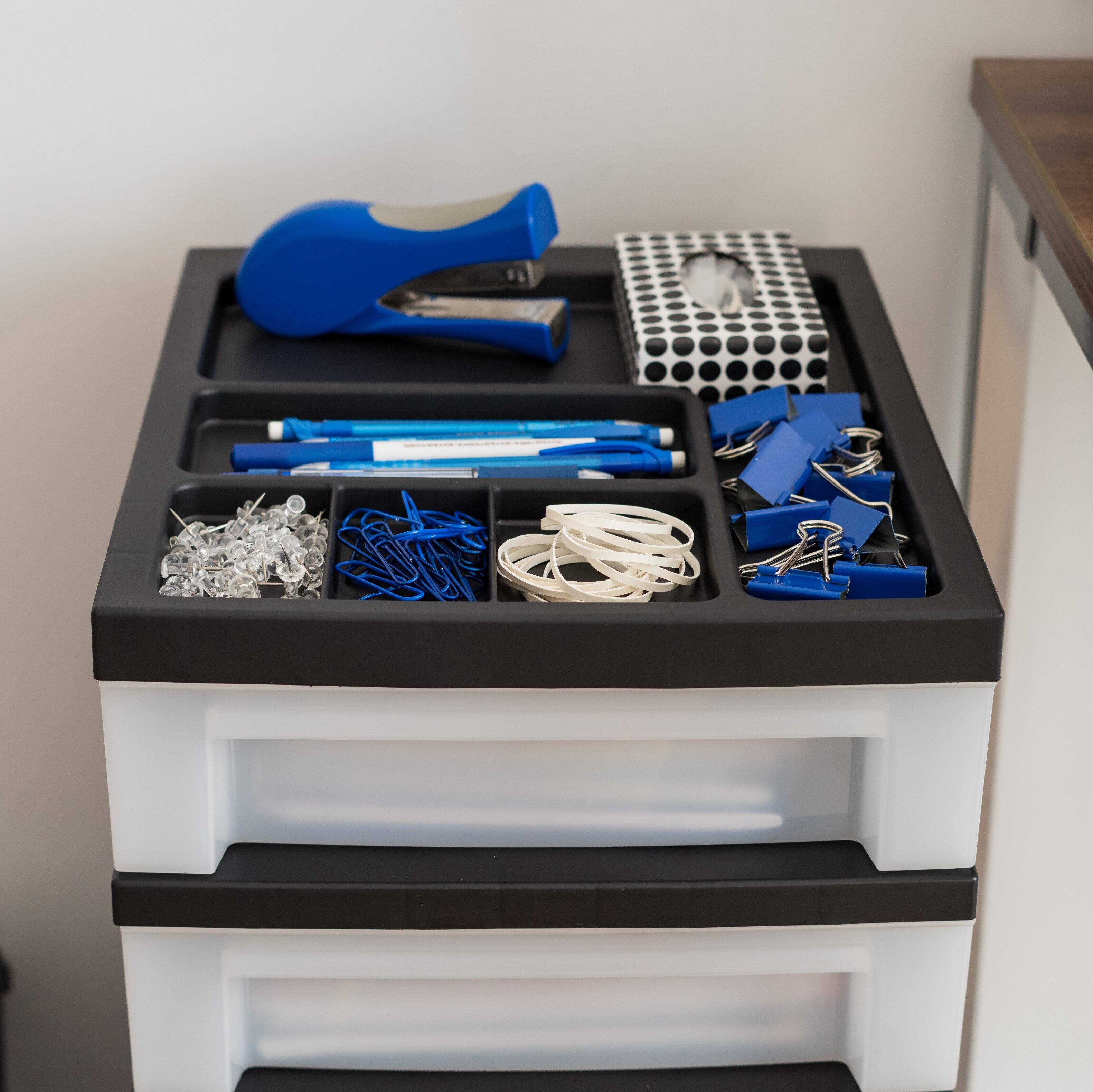 IRIS USA Plastic Rolling Storage Cart with Drawers Black/Pearl - Best Buy