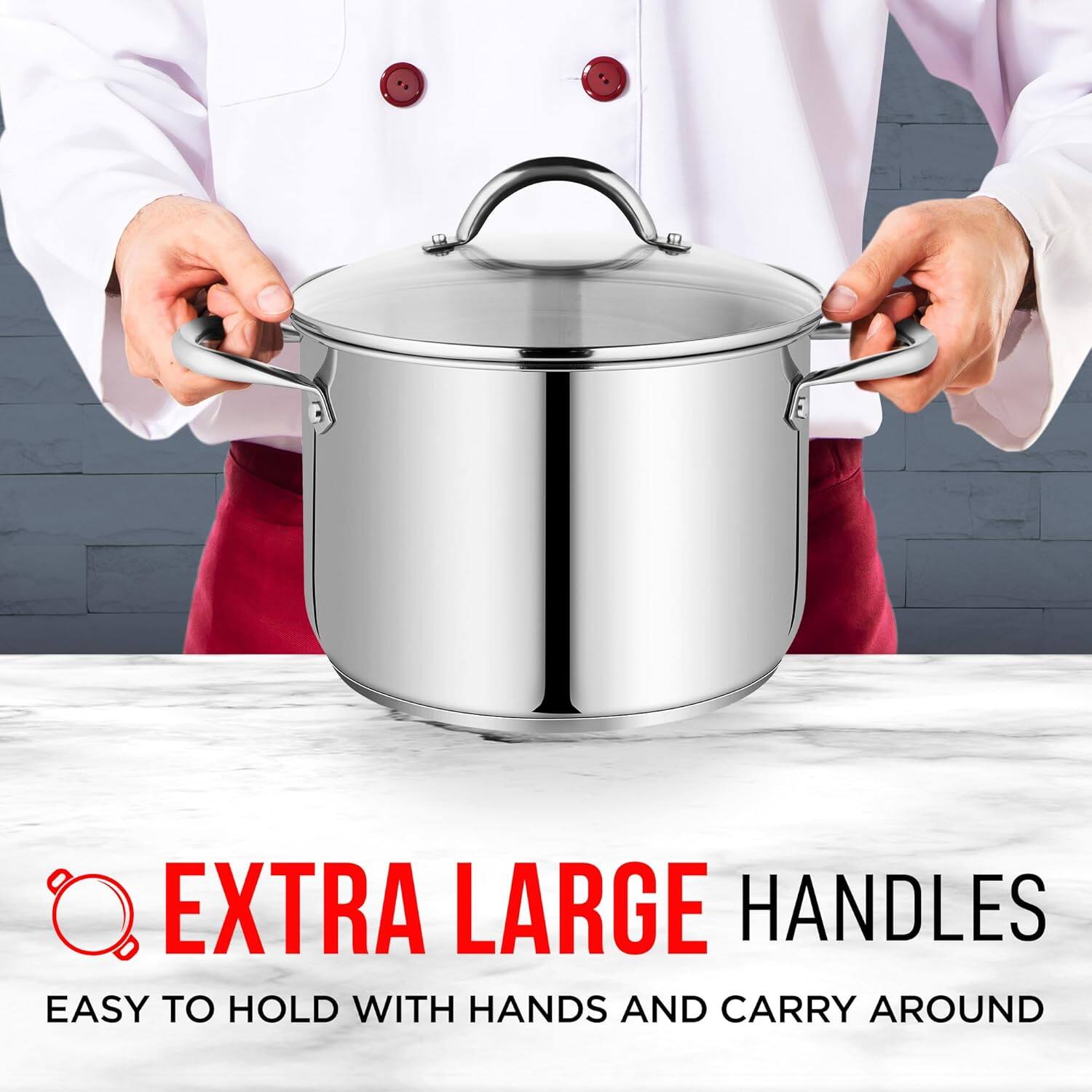 EXTRA LARGE HANDLES  
EASY TO HOLD WITH HANDS AND CARRY AROUND
