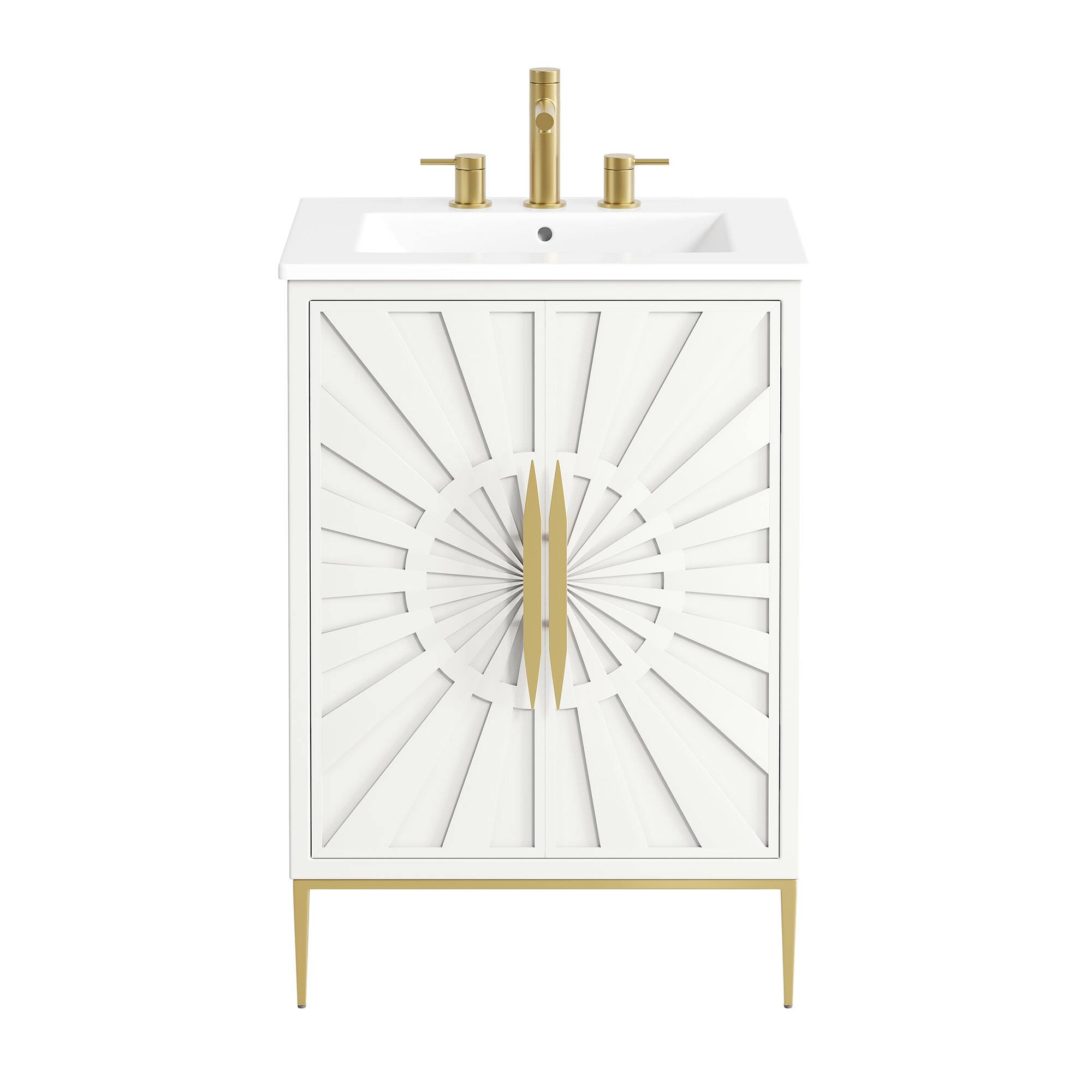 Alt View 4. Modway - Awaken 24" Bathroom Vanity by Modway - White White.