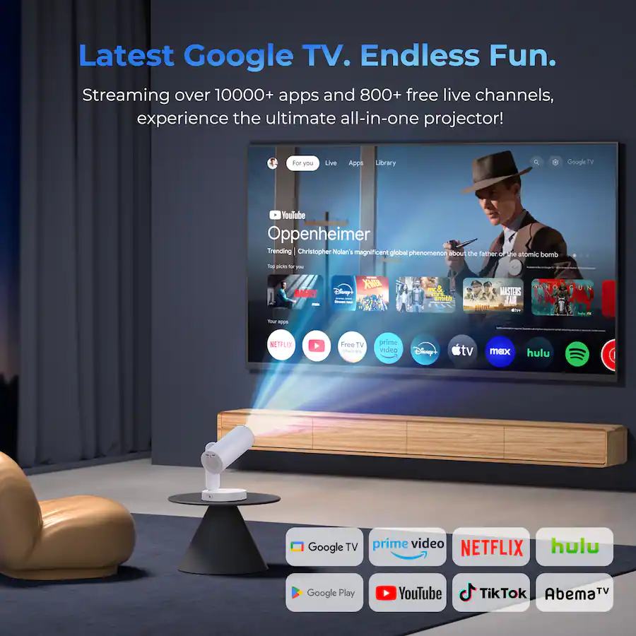 ETOE Starfish Plus Official Licensed Google TV Smart Projector, 4K