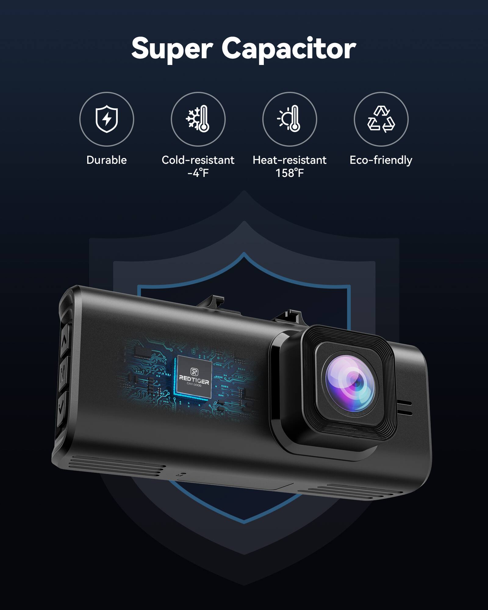 Super Capacitor

- Durable
- Cold-resistant -4°F
- Heat-resistant 158°F
- Eco-friendly

REDTIGER