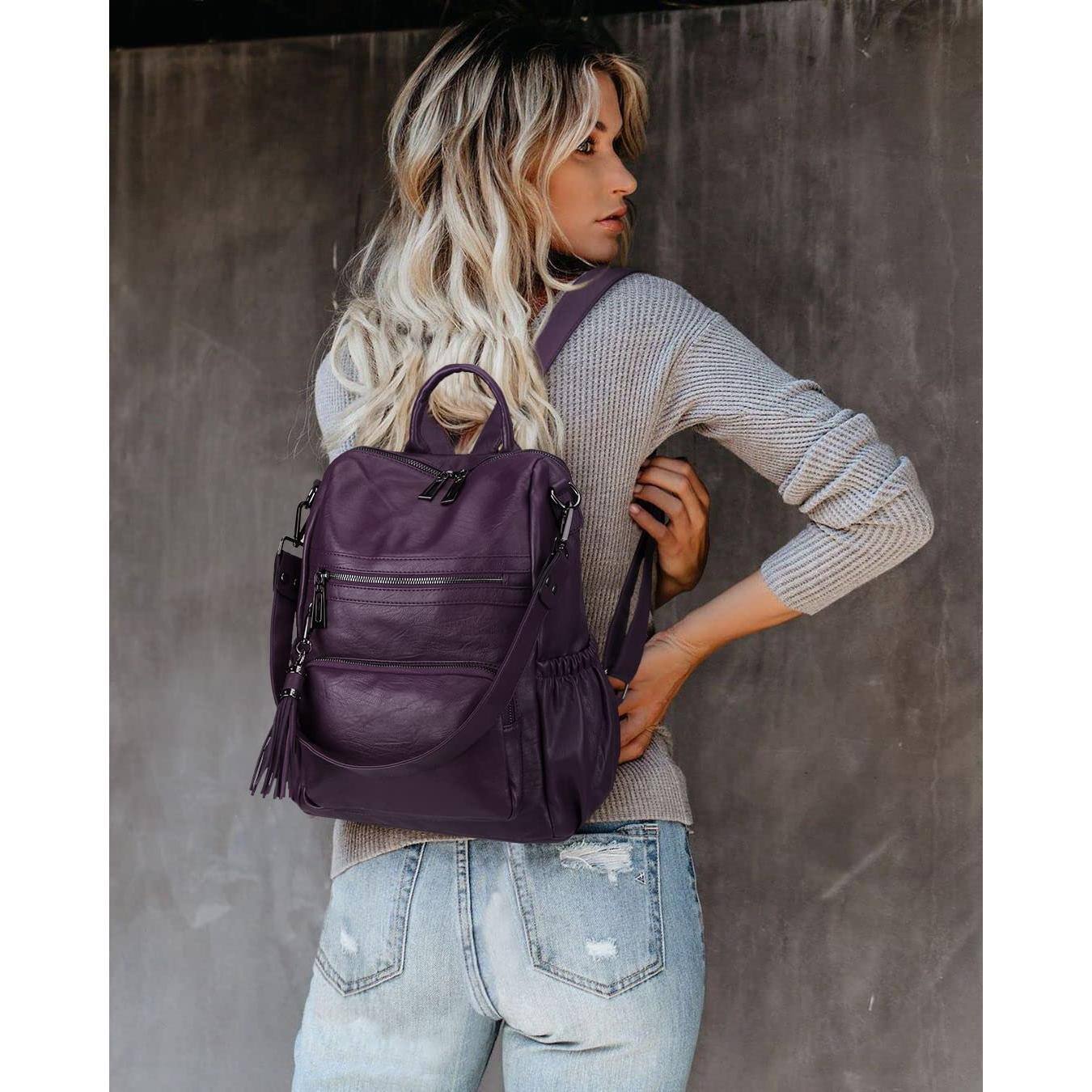 Cozy Serene Travel Backpack Purse For Women Vegan Leather Ladies ...