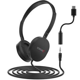 VentureX - K22 Stereo Kids Learning Stereo Phone & Computer Headset, 3.5mm & USB-C Adapter
