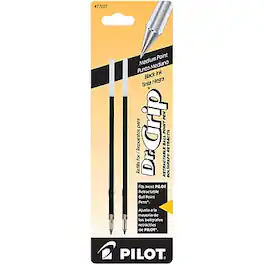 Pilot - Dr. Grip Ballpoint Pens Refill, Medium Point, 2/Pack - Black Ink