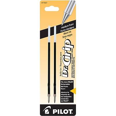 Pilot - Dr. Grip Ballpoint Pens Refill, Medium Point, 2/Pack - Black Ink