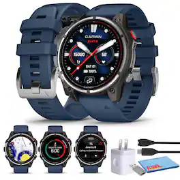 Bundle - Garmin - quatix 8 Pro 47mm Smartwatch AMOLED inReach - Black - (2024)