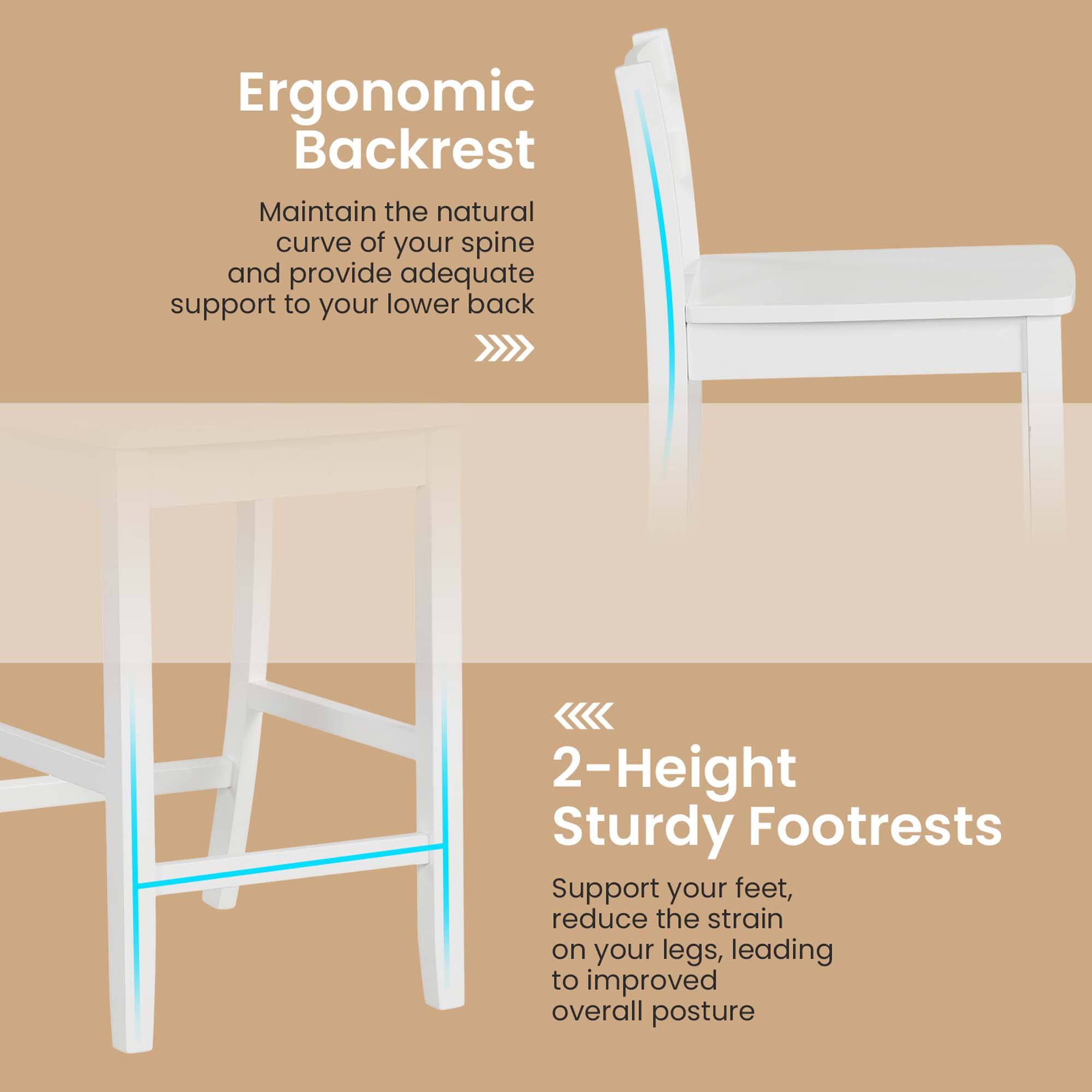 Ergonomic Backrest: Maintain the natural curve of your spine and provide adequate support to your lower back

2-Height Sturdy Footrests: Support your feet, reduce the strain on your legs, leading to improved overall posture