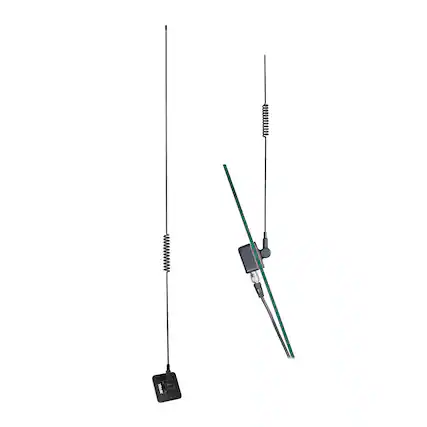 Front. Tram - 25 MHz to 1,300 MHz Scanner Glass-Mount Antenna with RG58/U Cable and BNC Connector - Black.