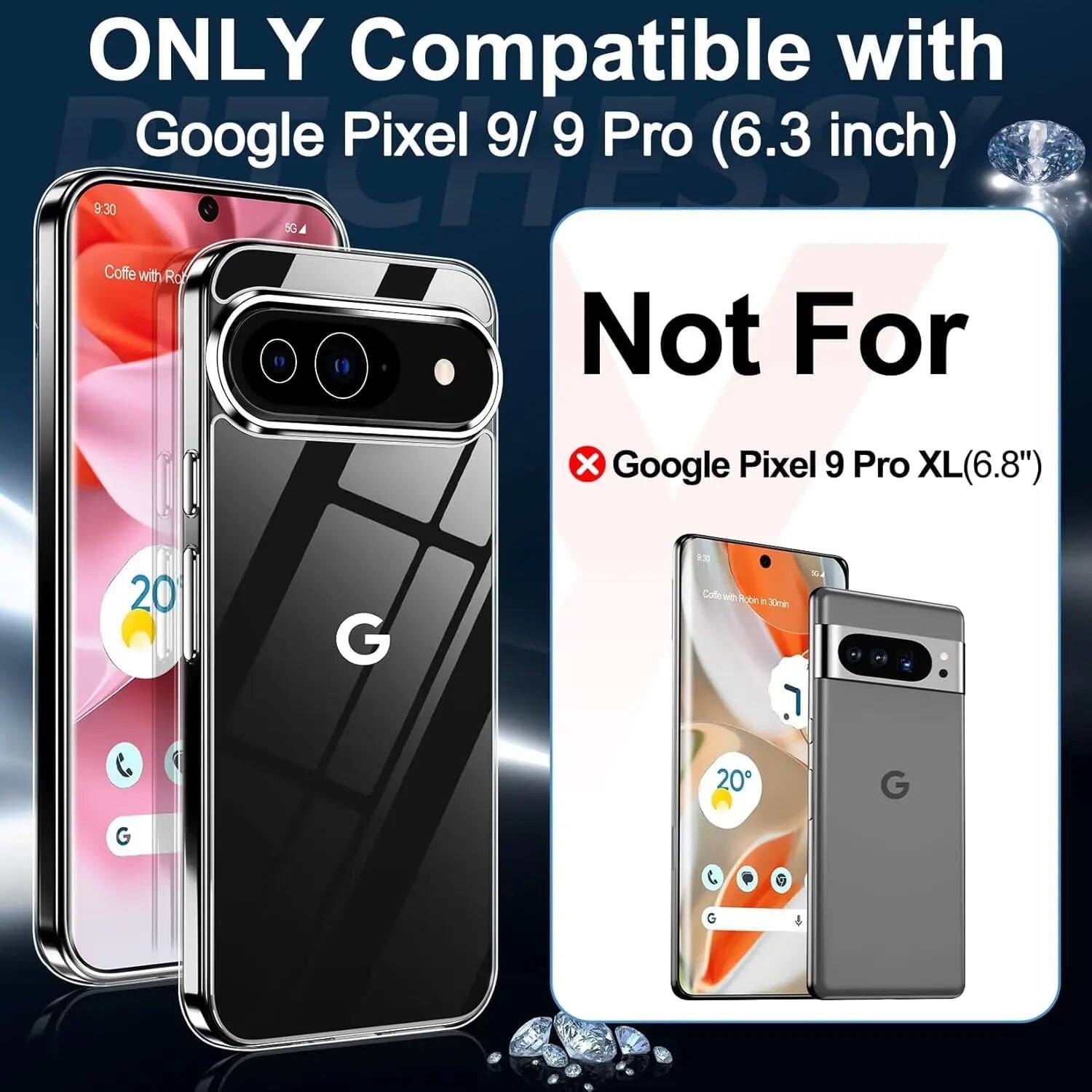ONLY Compatible with Google Pixel 9/ 9 Pro (6.3 inch)  
Not For  
Google Pixel 9 Pro XL(6.8")