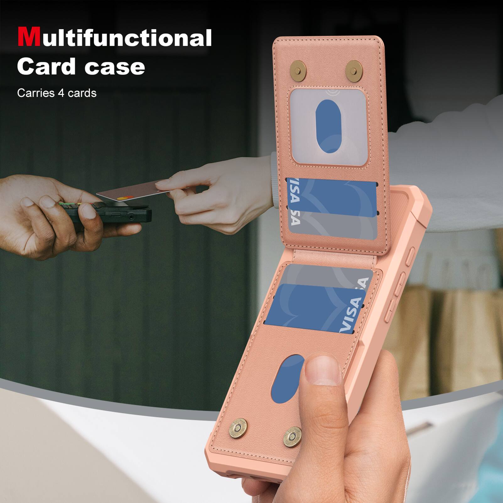 Multifunctional Card case  
Carries 4 cards