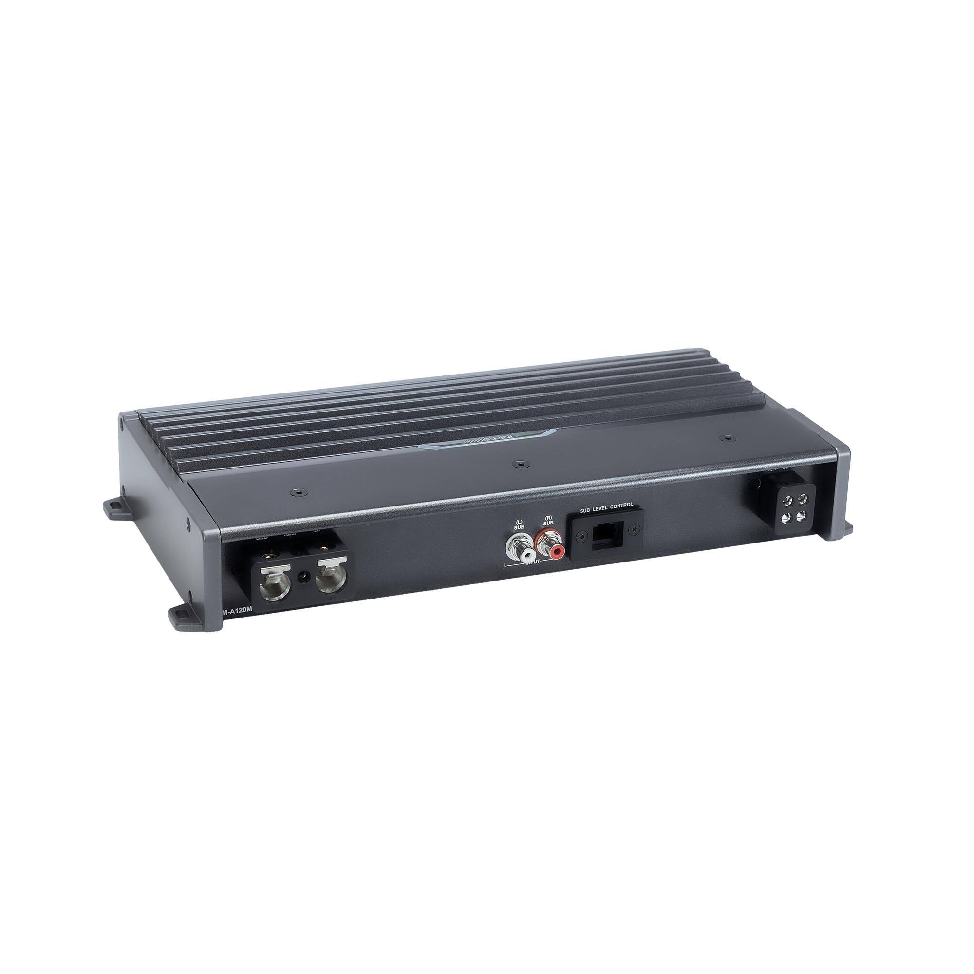 Alt View 2. Alpine - Alpine M-A120M 1200W Mono Marine Amplifier with IPX6 Waterproof Chassis - Black/Gray.