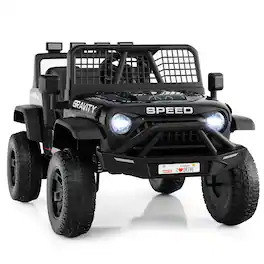 Gymax - 24V Ride On Car for Kids Battery Powered Electric Vehicle w/ Parent Remote Control - Black