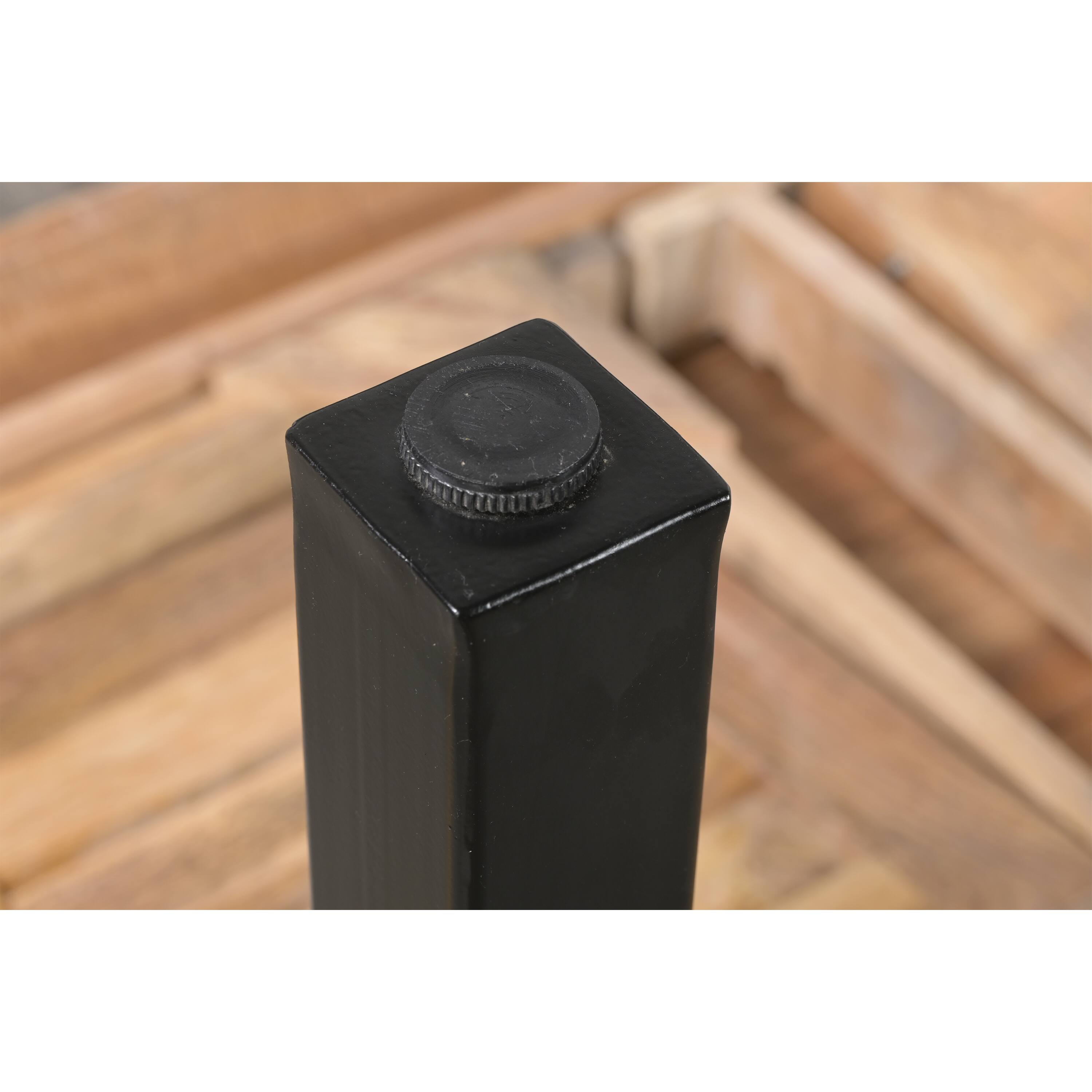 Alt View 5. Manhattan Lane - 83 Inch Extendable Rectangular Dining Table, Handcrafted Mango Wood with Black Iron Legs - Brown, Black.