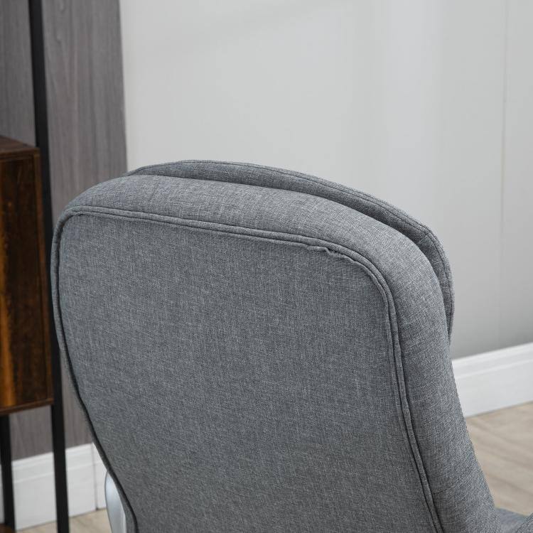 Alt View 9. PULUZ - High Back Home Office Chair Executive Computer Chair with Adjustable Height, Upholstered Thick Padding Headrest and Armr - Light Grey.
