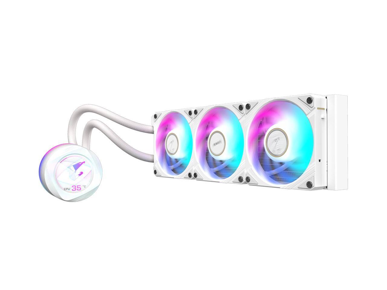 Alt View 2. GIGABYTE - AORUS WATERFORCE X II 360 ICE, 360mm Radiator with 3x 120mm ARGB Fans, LGA 1851/1700/AM5 - ARGB.