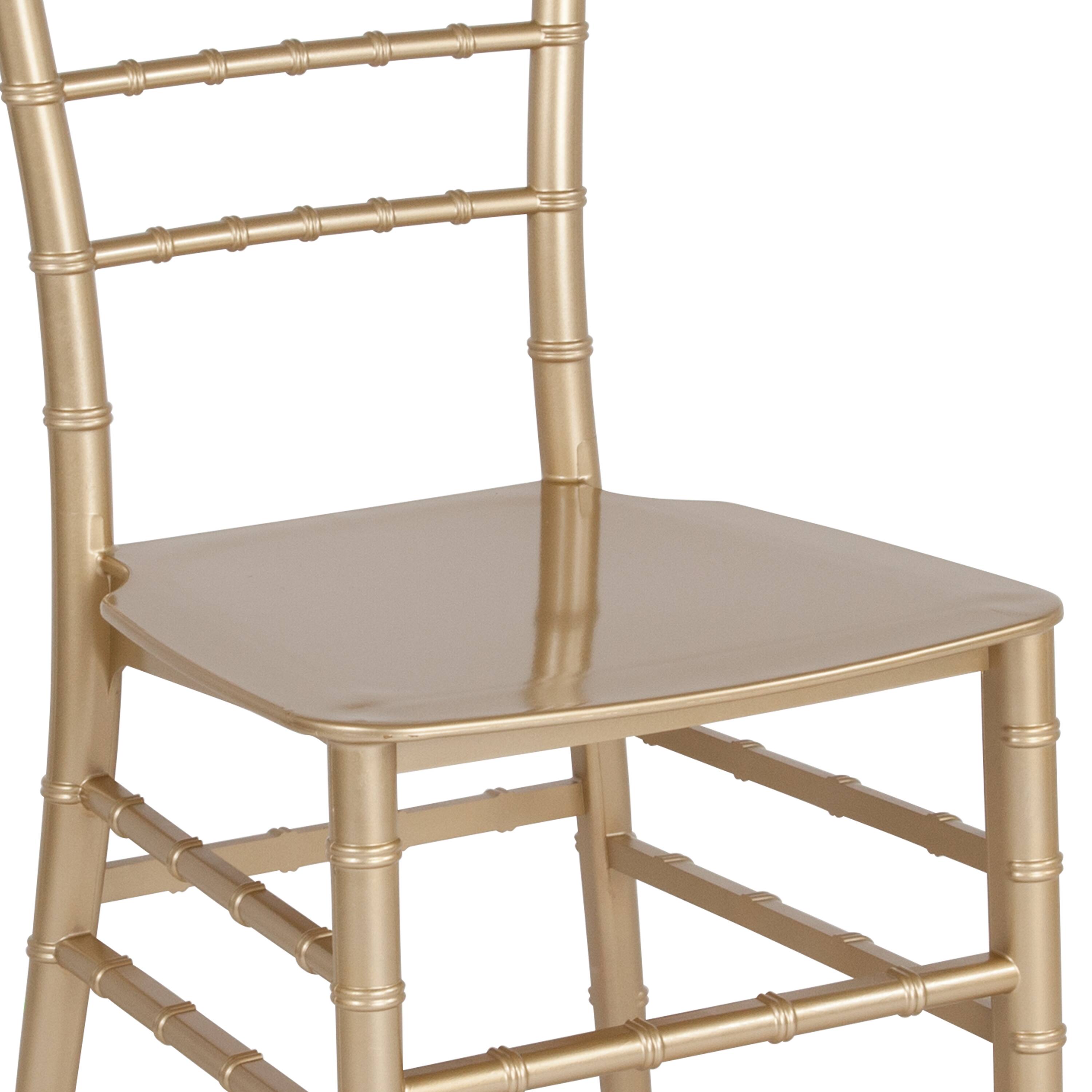 Alt View 9. Emma + Oliver - Resin Stacking Dining Chiavari Chair - Gold.