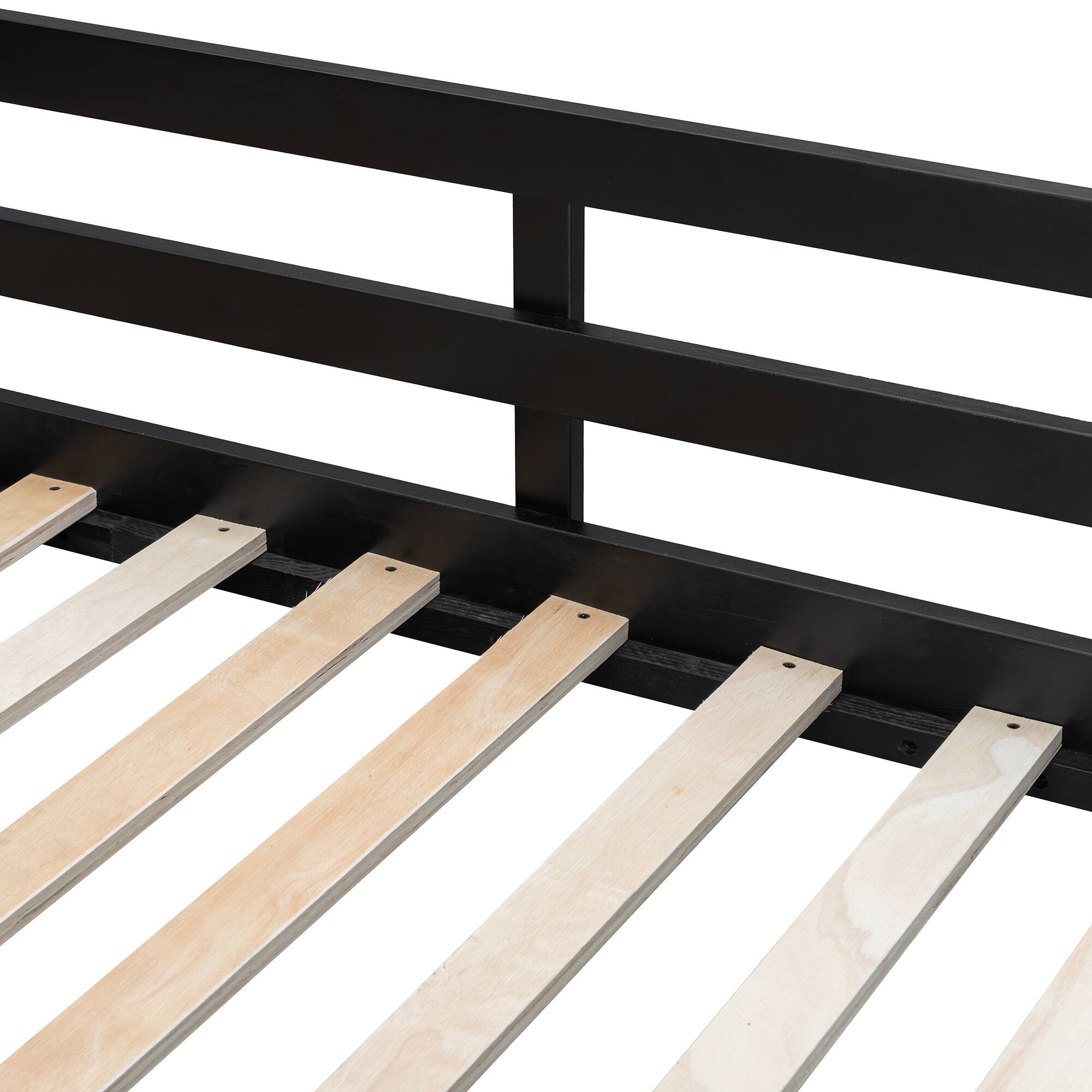 Alt View 6. Anysun - Full Size Wood Loft Bed with,Shelves,Blackout Curtains,and RGB Lights - Purple.