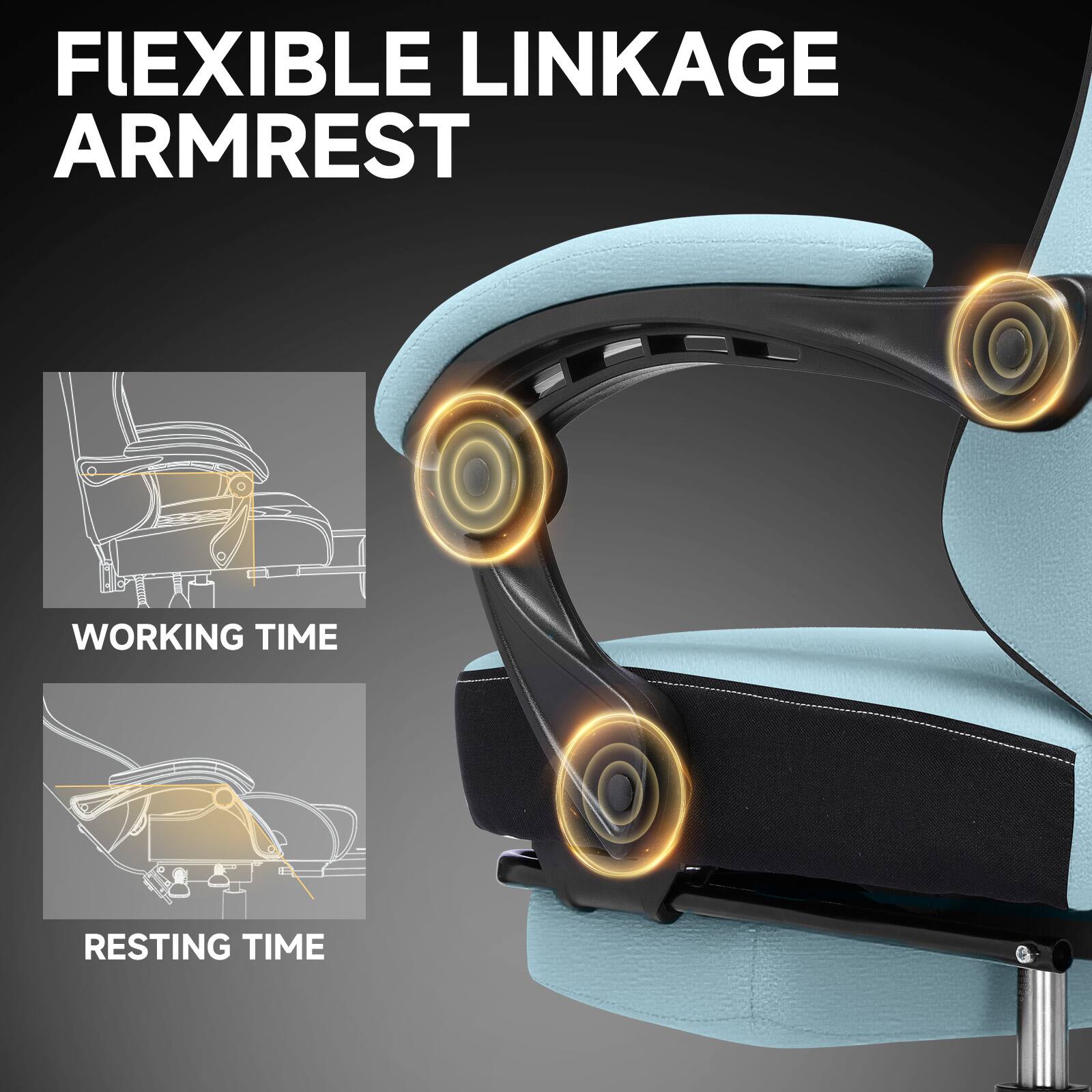FLEXIBLE LINKAGE ARMREST

WORKING TIME

RESTING TIME