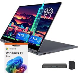 Samsung - Galaxy Book4 2-in-1 15.6" Touchscreen Laptop,Intel 7 150U,16GB RAM,512GB SSD,Win11 Pro,1TB Docking Station Set - Gray