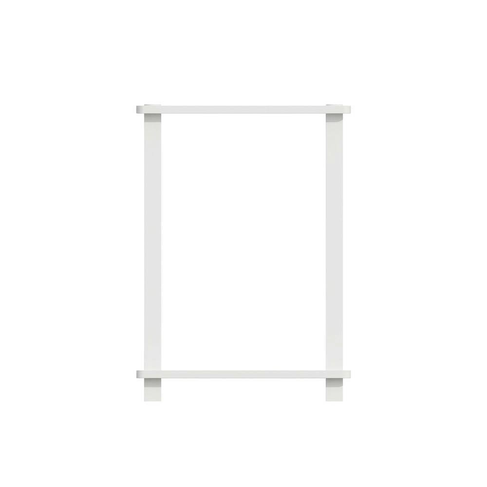 Angle. FurniFact - Engineered Wood nightstand with compact design and versatile surface - White/White.
