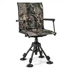 Front. Costway - Costway Swivel Hunting Chair with 4 360° Adjustable Legs Folding Silent Swivel Blind Chair - Camouflage.