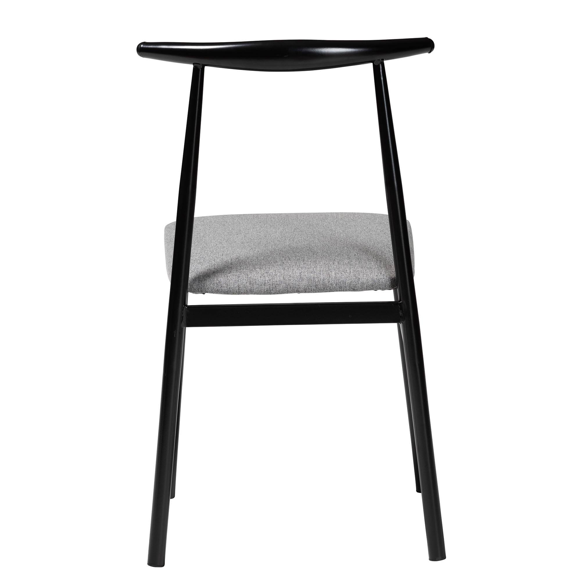 Alt View 1. Baxton Studio - Arnold Modern Industrial Fabric and Metal 4-Piece Dining Chair Set - Grey/Black.